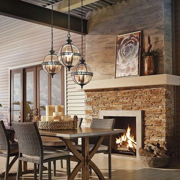 Zewnętrzna LAMPA wisząca Halleron KL-HALLERON-8M Elstead KICHLER metalowa OPRAWA wiktoriański ZWIS kula ball IP44 czarna przezroczysta