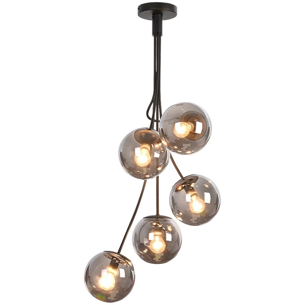 Loftowa lampa wisząca Glory 3508 przydymione molekuły kule nad łóżko