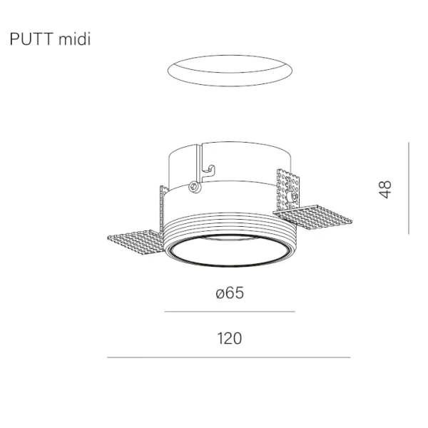 Ledowe oczko wpustowe białe PUTT LED 8,5W 3000K okrągłe na korytarz 38016-M930-FW-00-13
