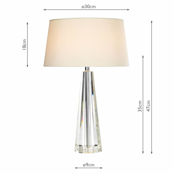 Stołowa lampa Cyprus CYP4208 Dar Lighting do salonu tkanina szkło kryształ biały