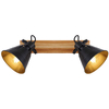 Sufitowa LAMPA plafon GÜNTHER 15466S-2 Globo metalowa OPRAWA reflektorki regulowane skandynawskie czarne drewniane