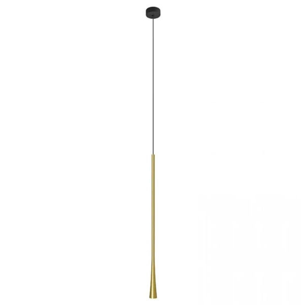 Podłużna wisząca lampa 20143 LED 6W 3000K zwis tuba mosiądz