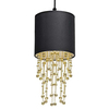 Glamour LAMPA wisząca ALMERIA MLP6439 Milagro okrągła OPRAWA materiałowy ZWIS kryształki crystals czarne
