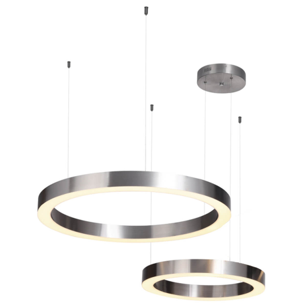 Lampa wisząca Circle ST-8848-40+60 nickel Step LED 96W 3000K pierścienie nikiel