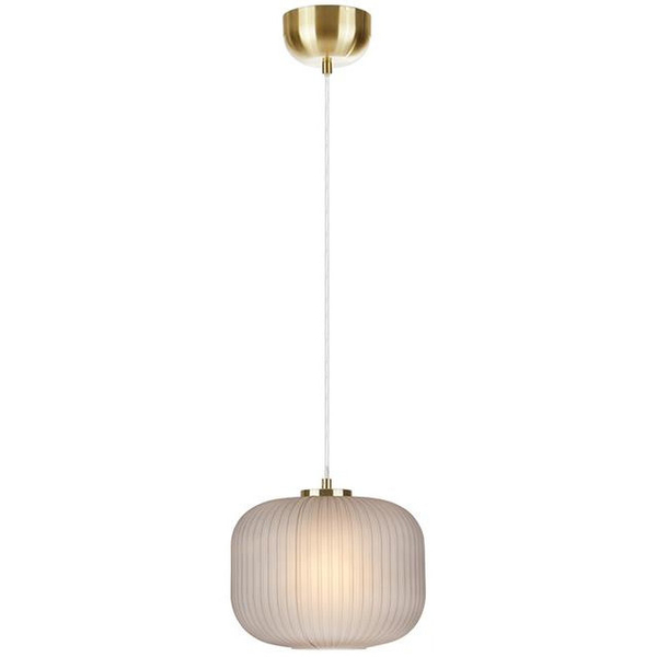 LAMPA wisząca SOBER 107919 szklana OPRAWA plisowany zwis mosiądz przydymiony