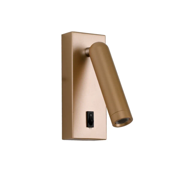Metalowy ścienny kinkiet Nova WL-46376-1-GD LED 2,5W 3000K tuba złota