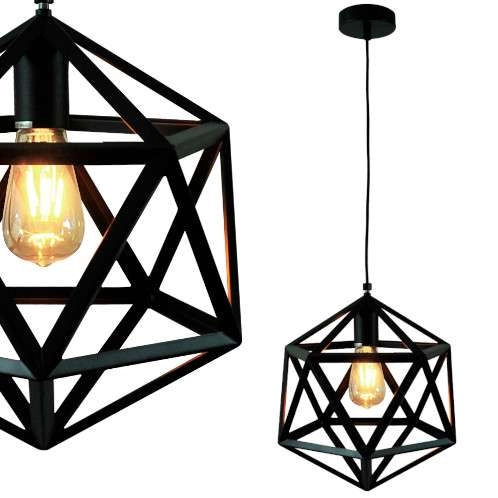 Retro LAMPA wisząca DENMARK 305534 IL MIO metalowa OPRAWA vintage zwis klatka czarna