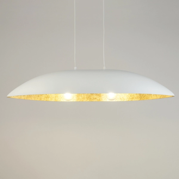 Wisząca lampa do jadalni Gondola M 40637 Sigma z żywicy biała złota