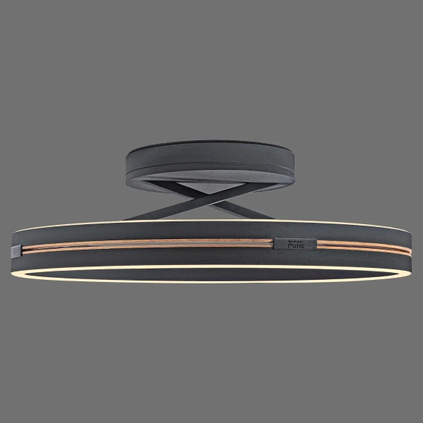 Sterowany pilotem plafon PURE E-LOOP czarny 6552-18 1xLED 33W 2700-5000K ze zmienną barwą