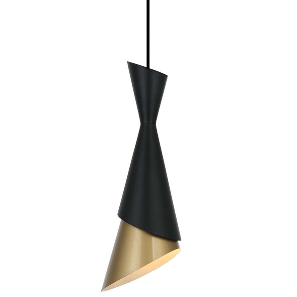 Loftowa LAMPA wisząca MALIA PND-85949-1 BK+GD Italux metalowa OPRAWA zwis industrialny geometryczny czarny złoty