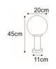 Lampa zewnętrzna Ana K-LP270-450 niska kulista chrom
