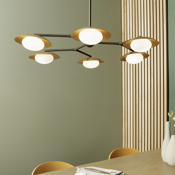 Nowoczesny żyrandol L&-192035 Light& restauracyjny złoty brązowy
