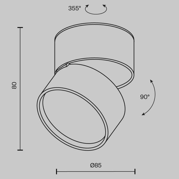 Natynkowa lampa sufitowa Onda C024CL-L12B4K LED 12W 4000K oczko czarne
