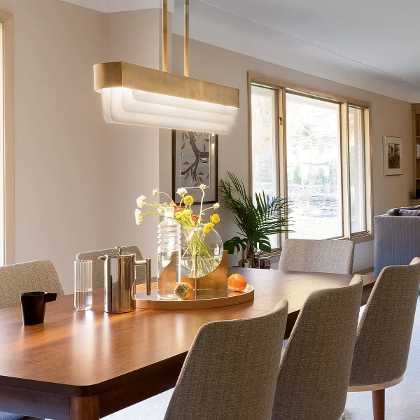 Podłużna lampa wisząca Serene KL-SERENE-LED-LP-92-NBR LED 40W 3000K mosiądz