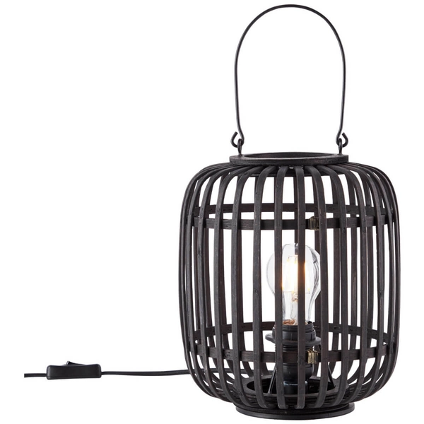 Bambusowa lampa stołowa Woodrow 93062/76 lampion czarny