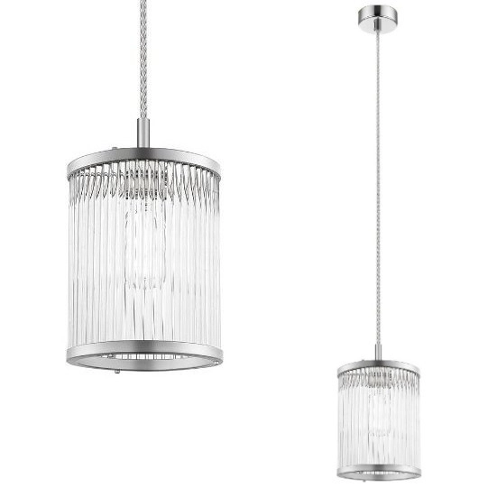 Lampa wisząca SERGIO P0528-01F-F4AC szklana klasyczny zwis srebrny