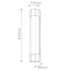 Naścienna lampa Facet QN-FACET-LED3-BK-BATH LED 22W 3000K IP44 czarny