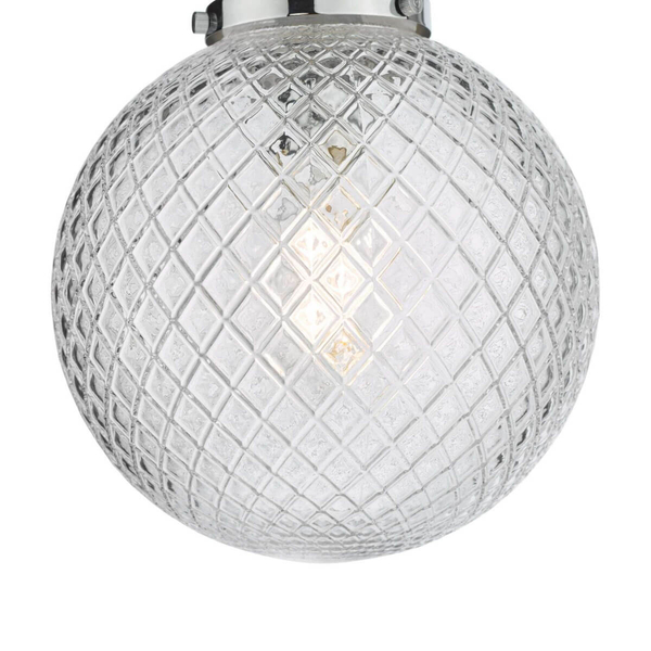 Kulista lampa ścienna Wayne WAY0150 szklana do łazienki IP44 chrom