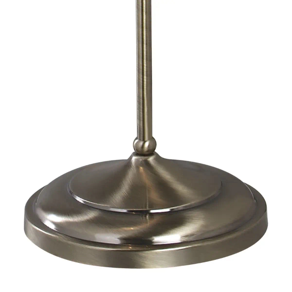 Antyczna lampa stojąca SUFFOLK mosiężna biała metalowa tkaninowa klosz E14 z abażurem SUF4975-X
