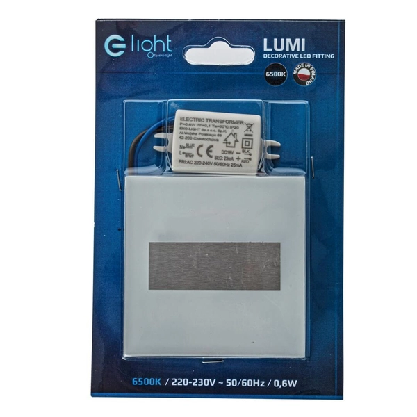 Ścienna lampa przyschodowa Lumi EKS2358 LED 0,6W 6500K biały srebrny