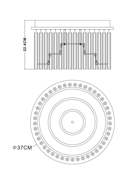 Lampa przysufitowa Joyce 68568-18 kryształki LED 18W 4000K chrom