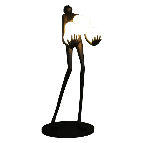 Lampa podłogowa do salonu Woman F9312 Step kule balls białe czarne