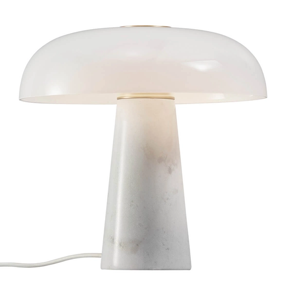 Stołowa lampka Glossy 2020505001 DFTP grzyb opalizowana marmur biała