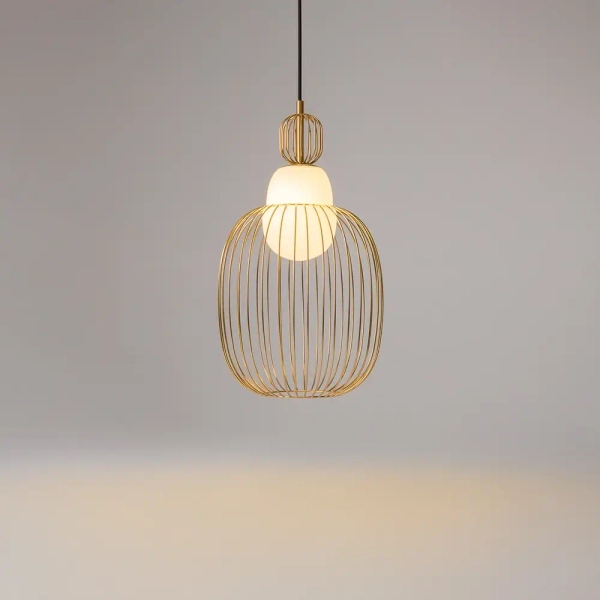 Metalowa zwisająca lampa Levitation MOD376PL-01G1 druciana mosiądz