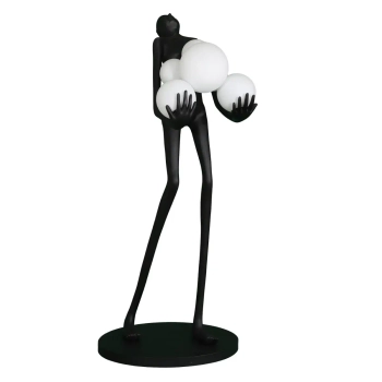 Lampa podłogowa do salonu Woman F9312 Step kule balls białe czarne