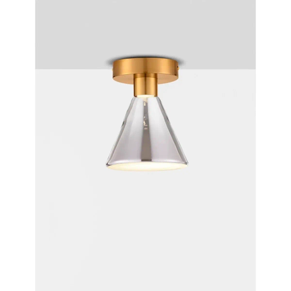 Szklana lampa sufitowa SARDUNO LE45143 LED 8W 3000K złoto szara