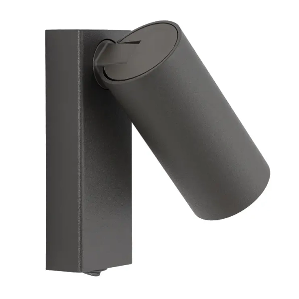 Metalowa lampa ścienna FOURTY 11766 regulowana tuba szara