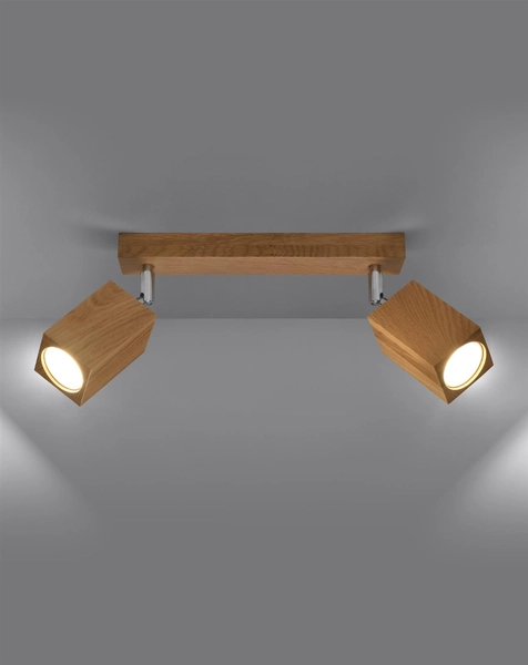 Drewniana lampa sufitowa SL.1036 regulowane tuby do sypialni