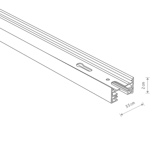 Szynoprzewód sufitowy 2m PROFILE RECESSED TRACK 9015 Nowodvorski 1-fazowa podtynkowa listwa 230V czarna