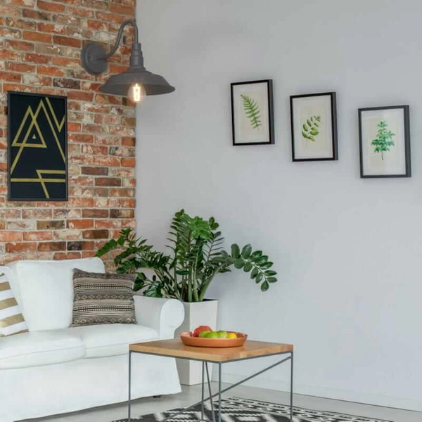 Lampa ścienna Retro ABR-KRI-E27-G Abruzzo do sypialni szara czarna