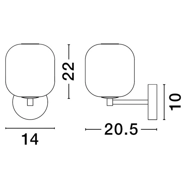 Przyścienny kinkiet szklany ANUCO LE44613 LED 3W 3000K do salonu szary