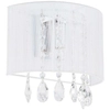 Kinkiet LAMPA ścienna ESSENCE A.9262/1 WH Italux abażurowa OPRAWA glamour z kryształkami crystals biała
