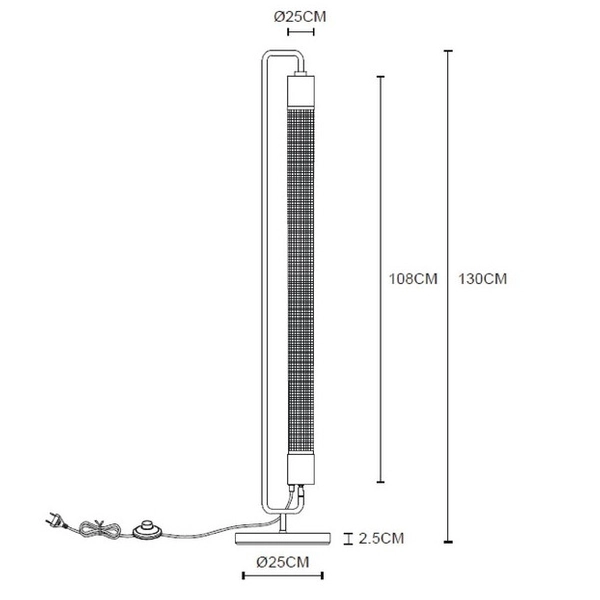 LAMPA podłogowa CALIXT 05733/02/30 Lucide metalowa OPRAWA stojąca czarna