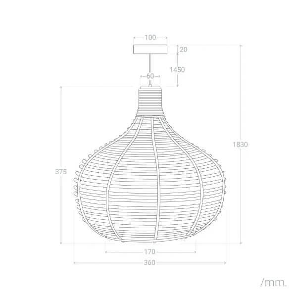 Lampa ekologiczna Boho ABR-LW16-BH-E27 Abruzzo wisząca brązowa