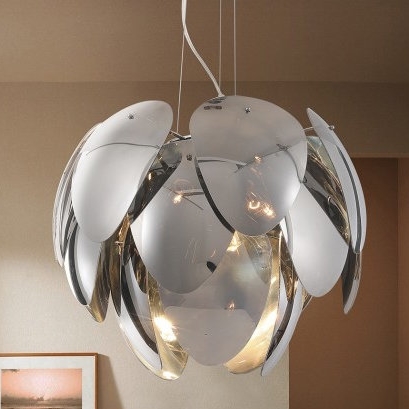 Nowoczesna lampa wisząca Antires szklane płatki do salonu