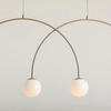 Szklana lampa wisząca Una 1116L17_L kulista łuk wielopunktowa metal beżowa