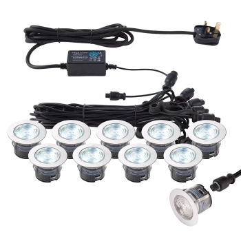 Zewnętrzne oczka wpusty 10 szt.IKON 76617 LED 0,75W 6500K IP67 srebrne