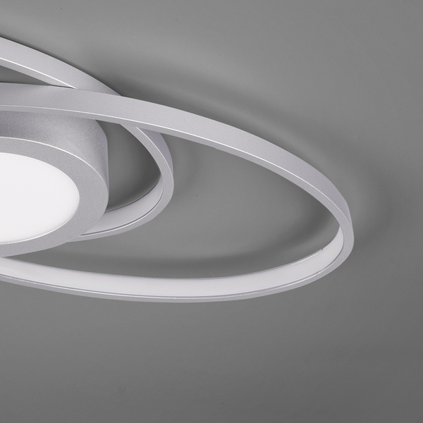 Srebrna lampa sufitowa Galaxy LED 27W 3000K nowoczesna nad łóżko