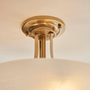 Sufitowa lampa półokrągła Welles 112438 szklana metalowa biała mosiądz