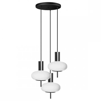 Potrójna wisząca lampa Torni TOP322P3 kule regulowany czarny biały