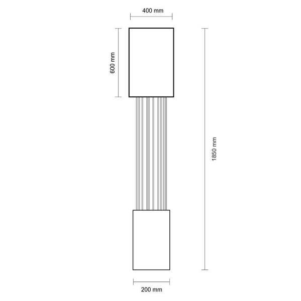 Lampa stojąca do sypialni IHI 9475 Dohar tkanina metalowa miedziana czarna