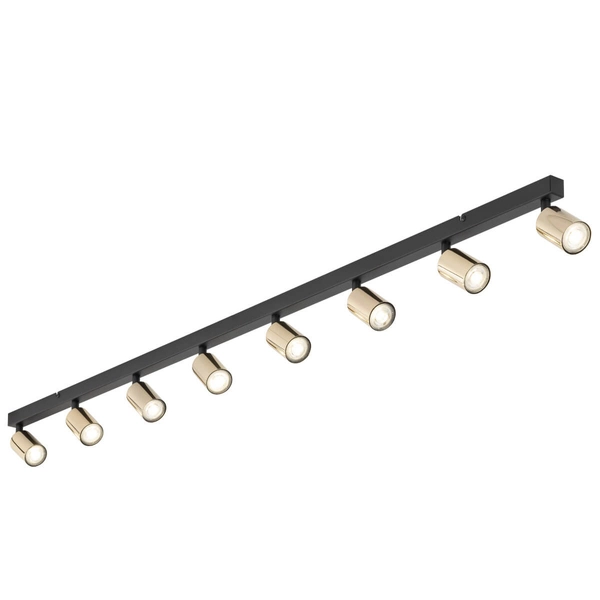 Podłużna lampa sufitowa Top 5997 rurki do sypialni złota czarna