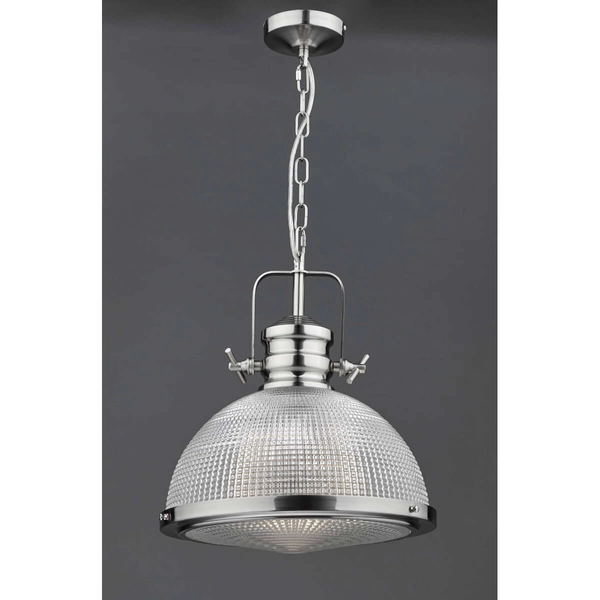 Kopułowa lampa wisząca PEYTON PEY0146 nad stół srebrny