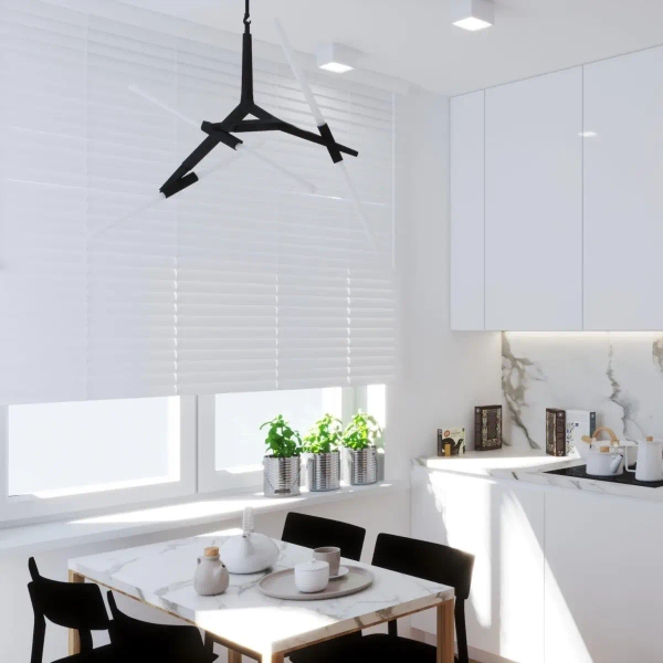 Designerska lampa wisząca Sticks ST-1001-10 black Step salonowa czarna