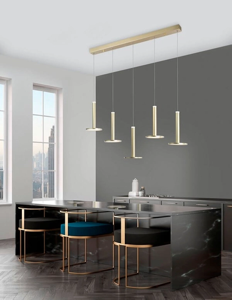 Kuchenna lampa wisząca Esquel nad wyspę LED 53W 3000K złota