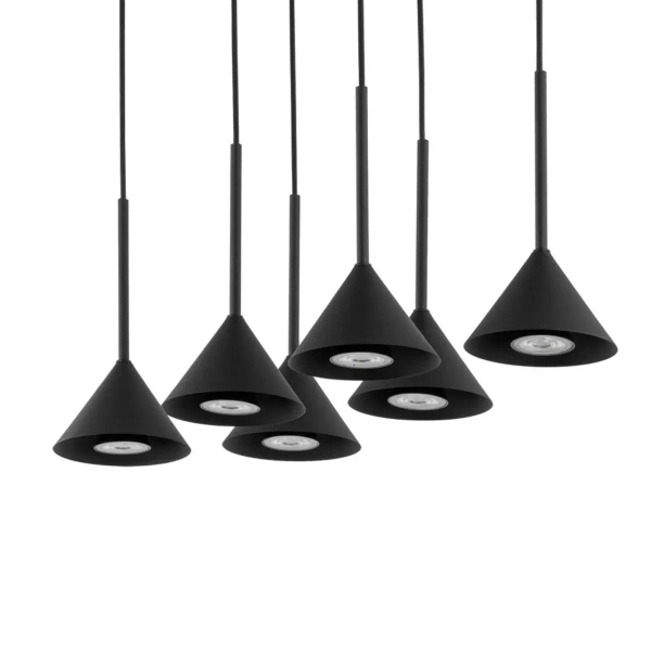 Wielopunktowa lampa wisząca CONO 10306 stożkowa czarny